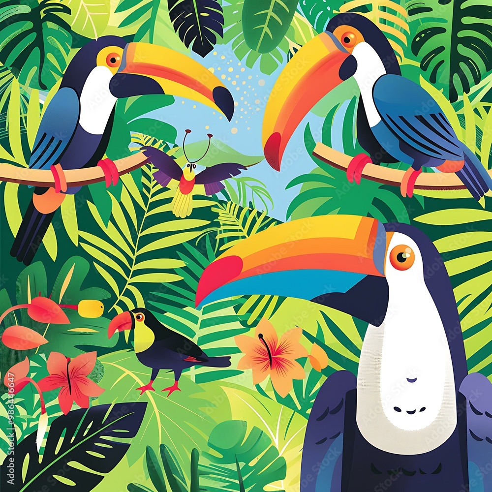 Fototapeta premium Tropical Toucan Bird Illustration