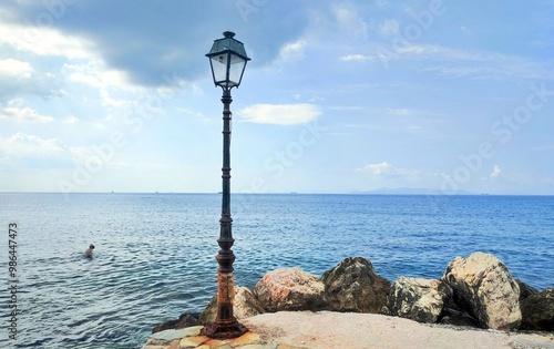 Photo of the scenic waterfront of Marina Flisvos in Palaio Faliro, Attica, Greece.  photo