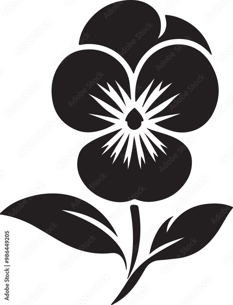 A black and white silhouette flower vector art and illustration A black and white silhouette flower vector art and illustration