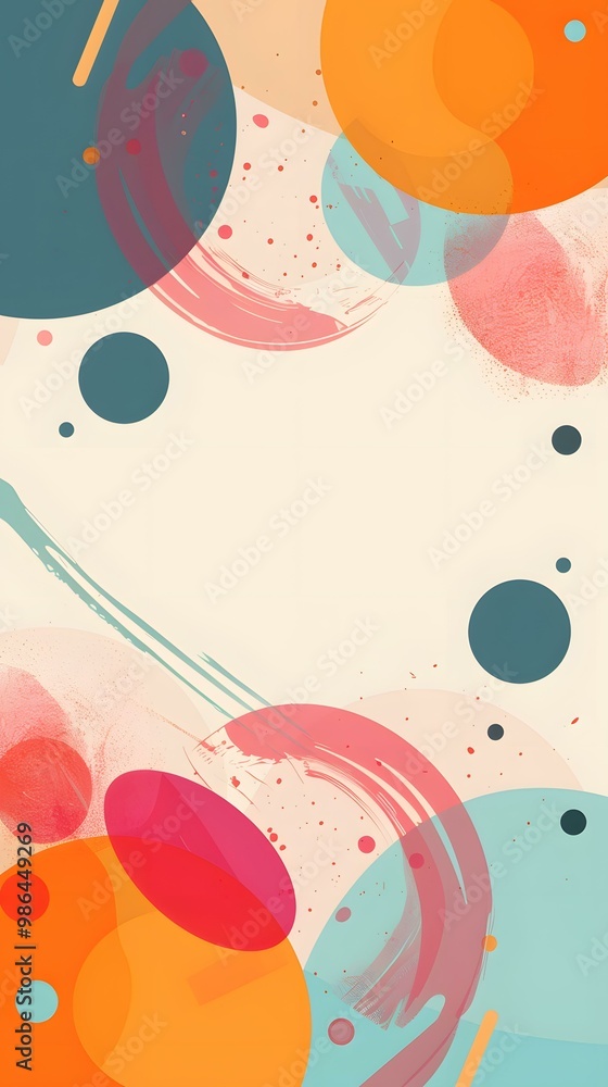 Abstract Background with Colorful Circles and Strokes Abstract Background with Colorful Circles and Strokes