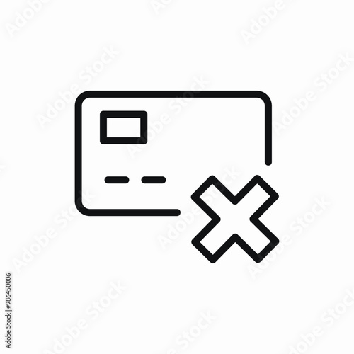 bank card delete icon sign vector