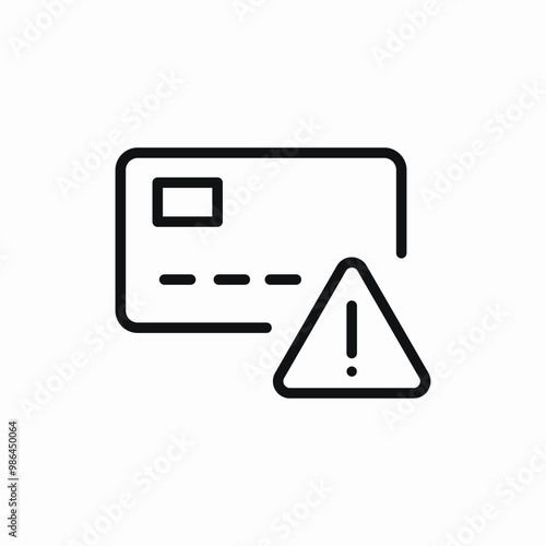 bank card exclamation mark icon sign vector