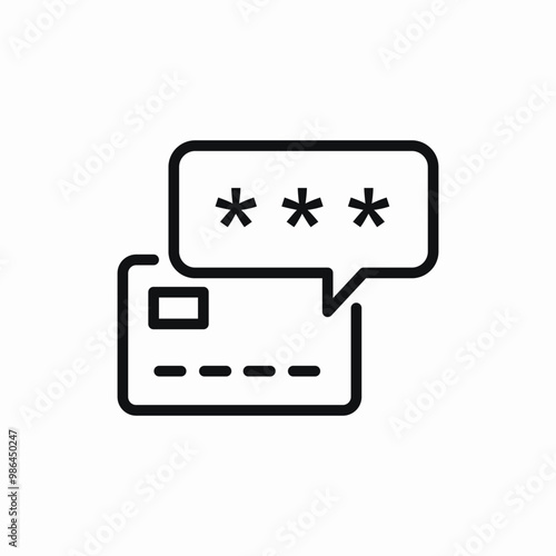 bank card password CVV icon sign vector