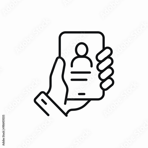 id badge hand icon sign vector