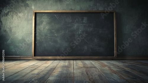 Blackboard with mathematical equations and diagrams for educational use Generative AI photo