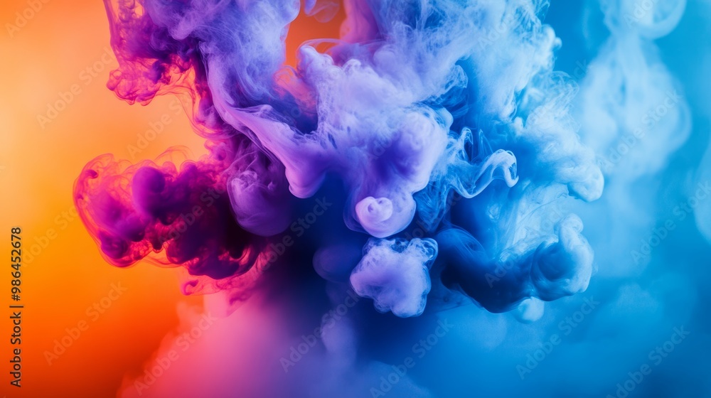 Obraz premium Colorful Ink Diffusion in Water, Abstract Background for Creative Projects Generative AI