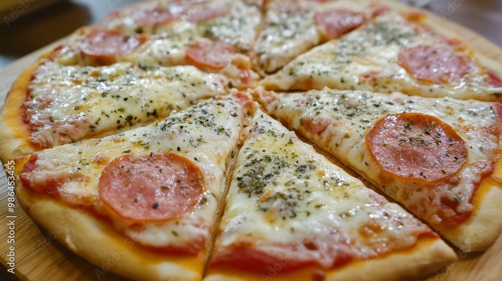 Delicious Pizza on a Raw Wooden Table, Perfect for Food Blogging or Restaurant Menu Generative AI Delicious Pizza on a Raw Wooden Table, Perfect for Food Blogging or Restaurant Menu Generative AI