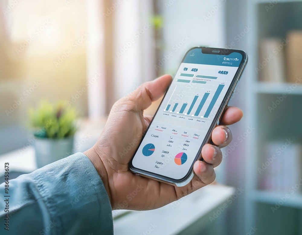 Obraz premium Budget-Management-App für persönliche Finanzen auf dem Smartphone