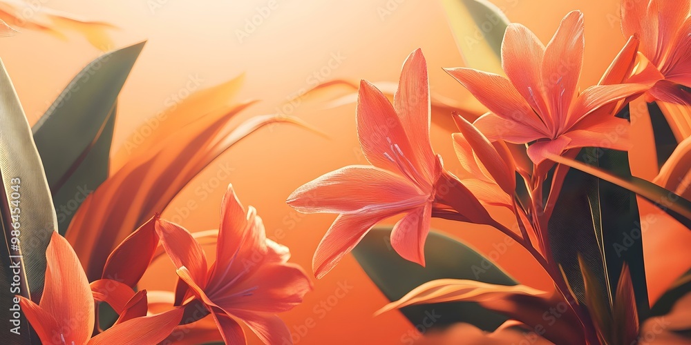 Orange Flowers with Soft Light Orange Flowers with Soft Light