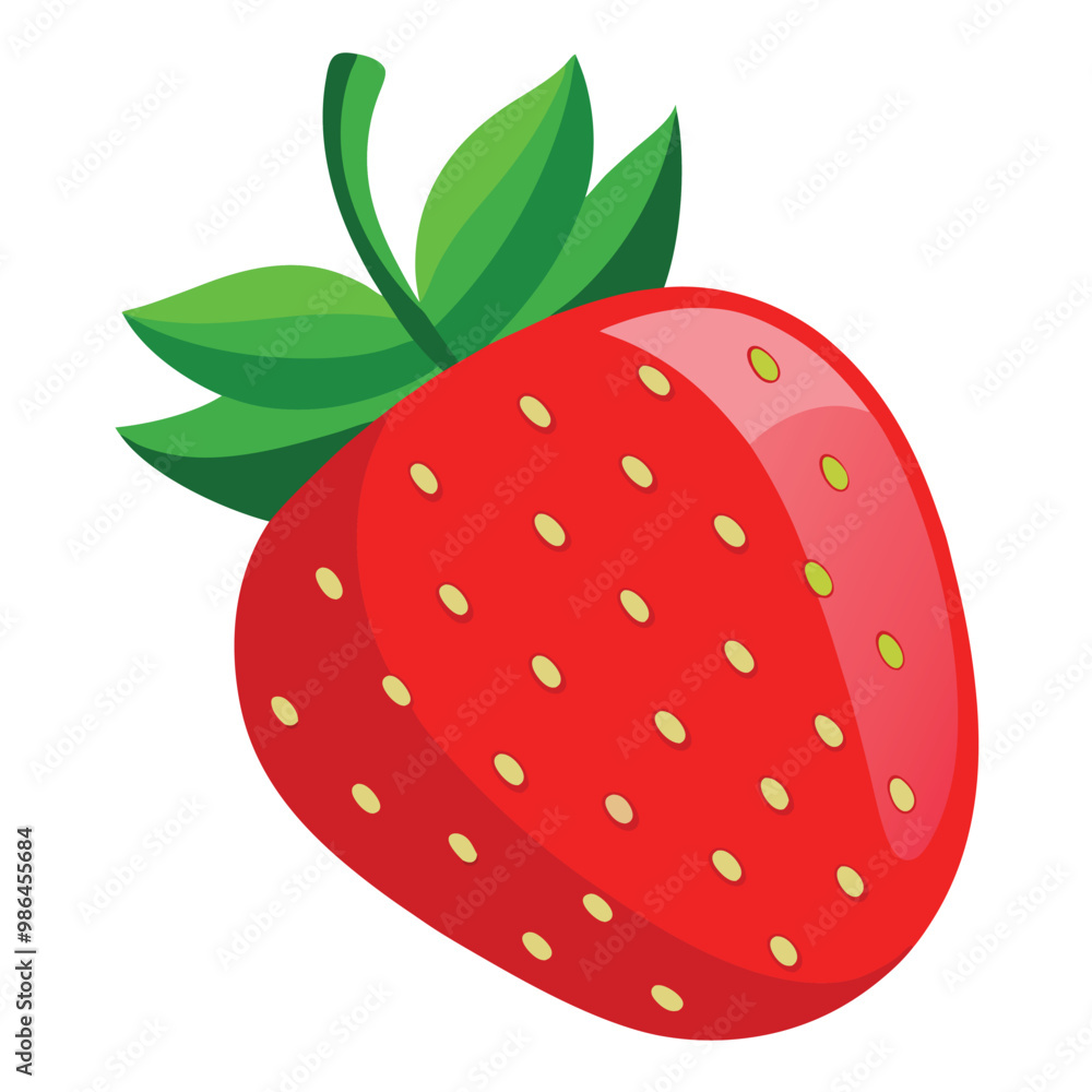 Obraz premium Strawberry Fruit vector illustration on white Background