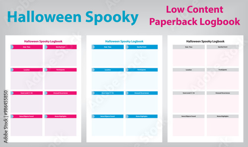 Halloween Planner low content paperback Logbook, October 31st Party Management Journal for Halloween Celebrations