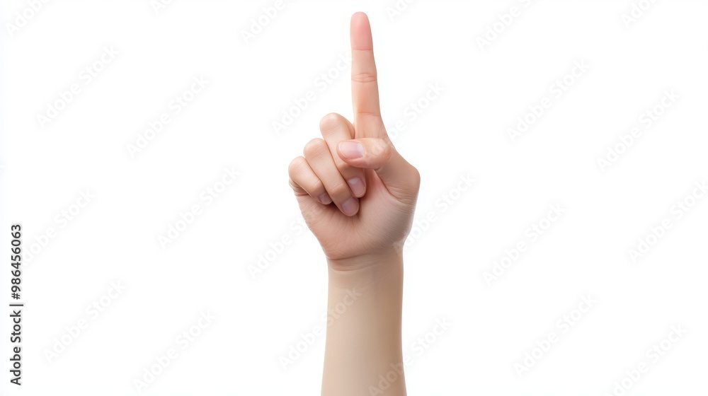 Hand with Finger Showing No on White Background Generative AI Hand with Finger Showing No on White Background Generative AI