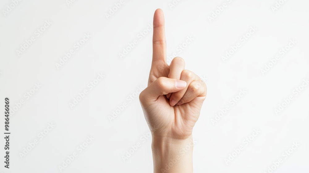 Hand with Finger Showing No on White Background Generative AI Hand with Finger Showing No on White Background Generative AI