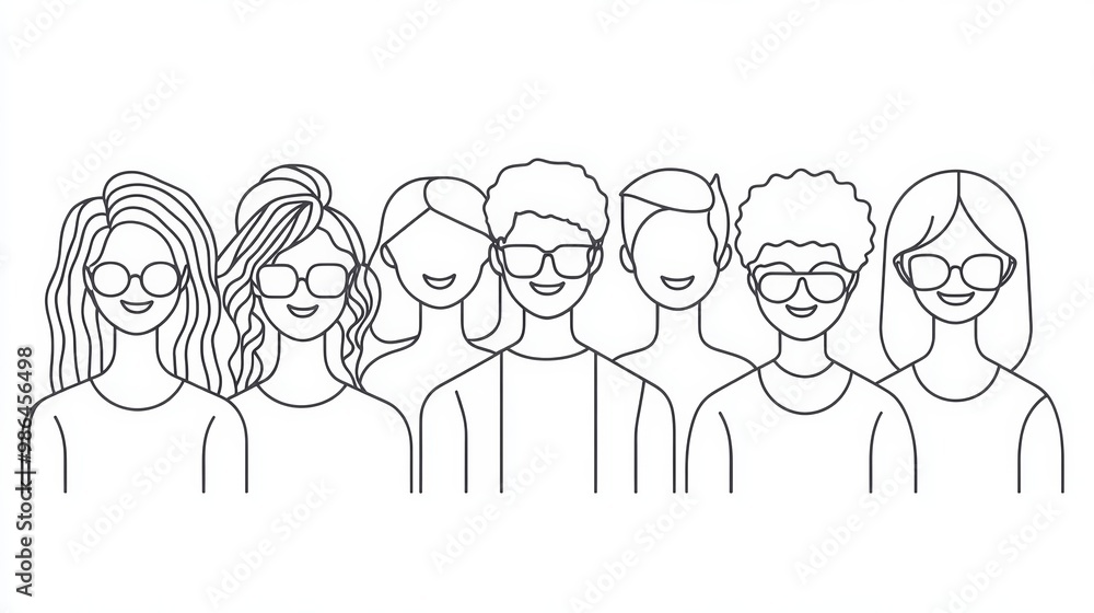 Diverse Group of People Illustration for Diversity Concept Generative AI Diverse Group of People Illustration for Diversity Concept Generative AI