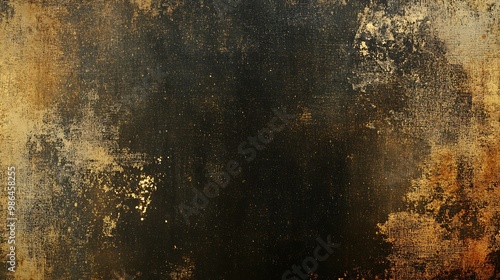 Dark Canvas Texture with Golden Specks and Faded Edges