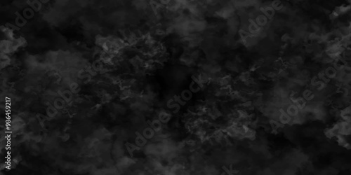 Abstract black fog design with smoke texture overlays. fume overlay design. background with smoke on black and Fog and smoky effect for photos design. Misty fog effect and Isolated black background.	