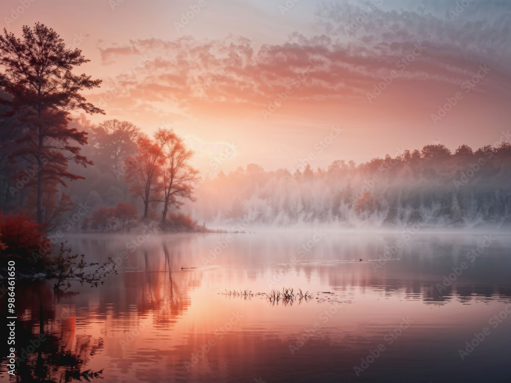 Fototapeta premium Amanece en el lago 1