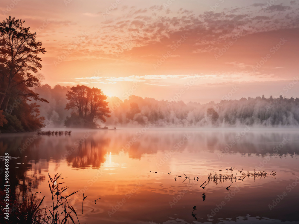 Fototapeta premium Amanece en el lago 16