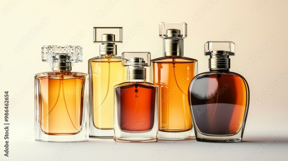 Various perfumes on a white background. Perfumes and cosmetics. Various bottles of scents. Perfume shop. Light background for perfumes and cosmetics. Various perfumes on a white background. Perfumes and cosmetics. Various bottles of scents. Perfume shop. Light background for perfumes and cosmetics.