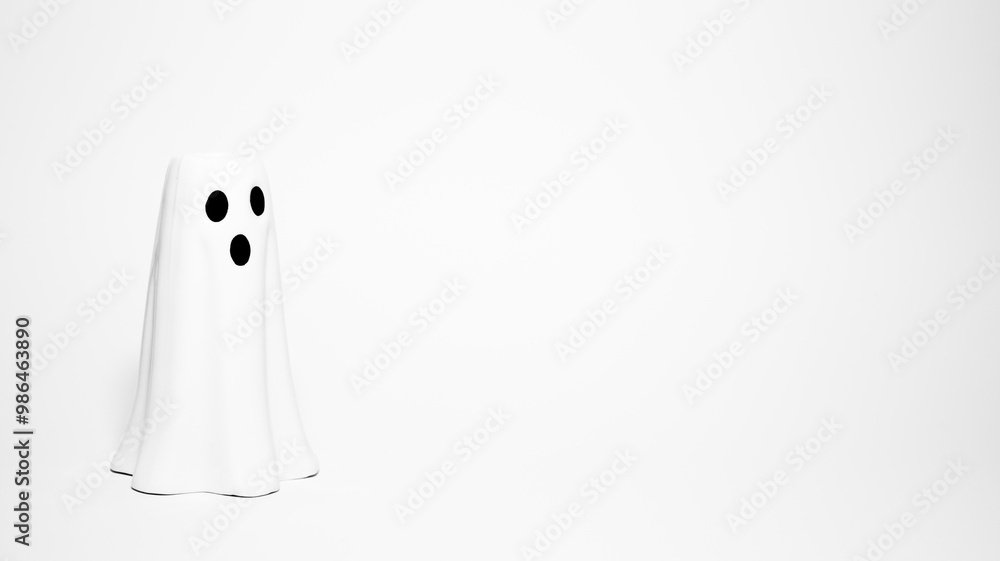 This is a Playful Ghost depicted on a clean White Background, creating a delightful atmosphere This is a Playful Ghost depicted on a clean White Background, creating a delightful atmosphere