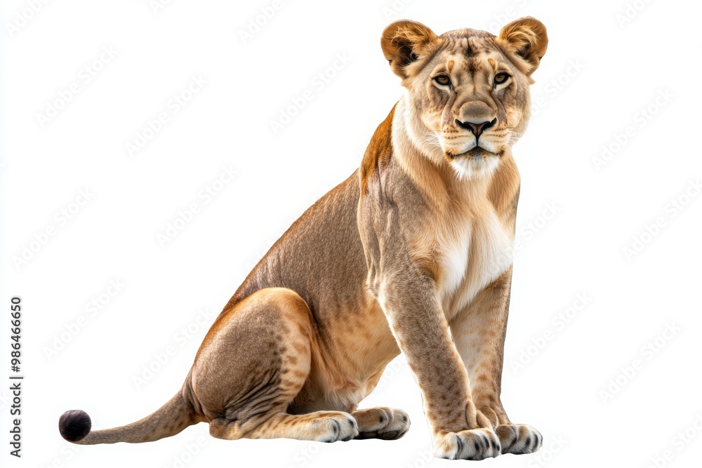lioness isolated on white background lioness isolated on white background
