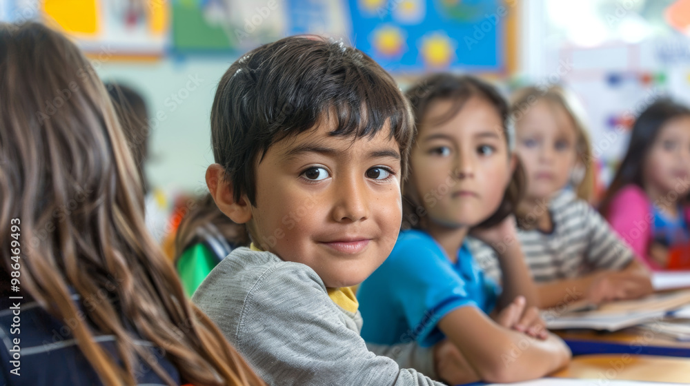 A classroom where children from various cultural backgrounds engage in learning, showcasing diversity and curiosity. atmosphere is vibrant and filled with youthful energy A classroom where children from various cultural backgrounds engage in learning, showcasing diversity and curiosity. atmosphere is vibrant and filled with youthful energy