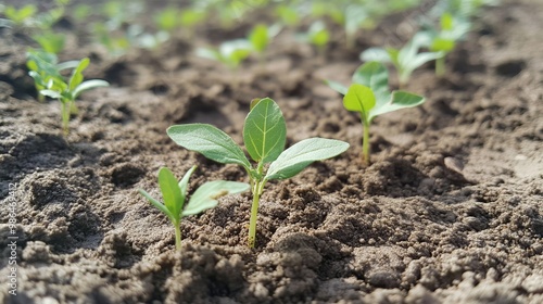 Growth of seedlings planted on the field time 