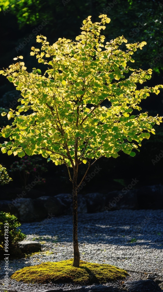 The Katsura tree displays its lush green layers captivating all who pass by with its beauty The Katsura tree displays its lush green layers captivating all who pass by with its beauty