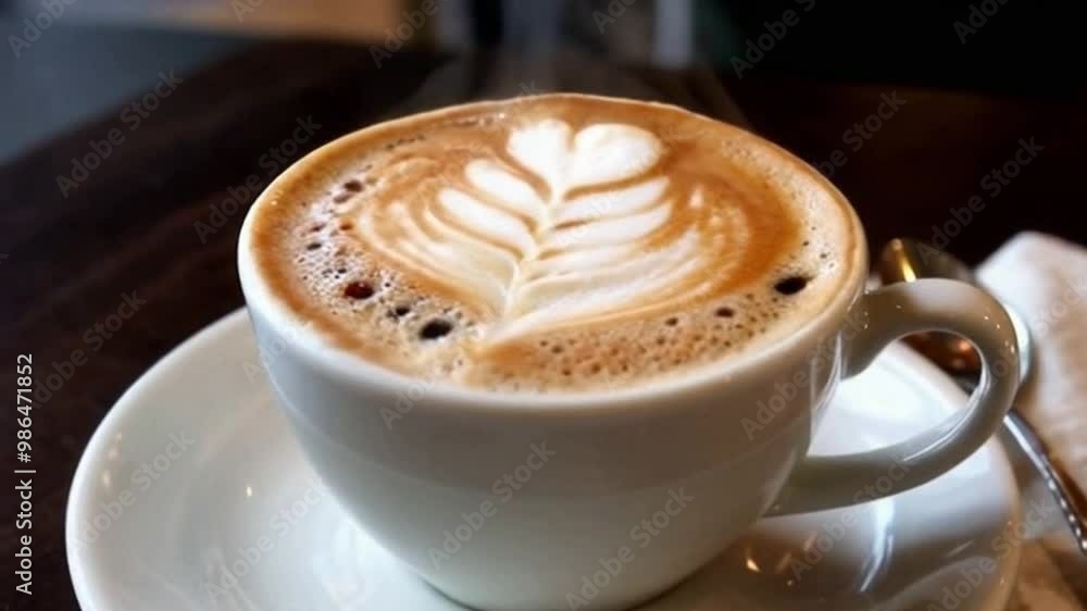 coffee with elegant rosetta latte art look coffee with elegant rosetta latte art look