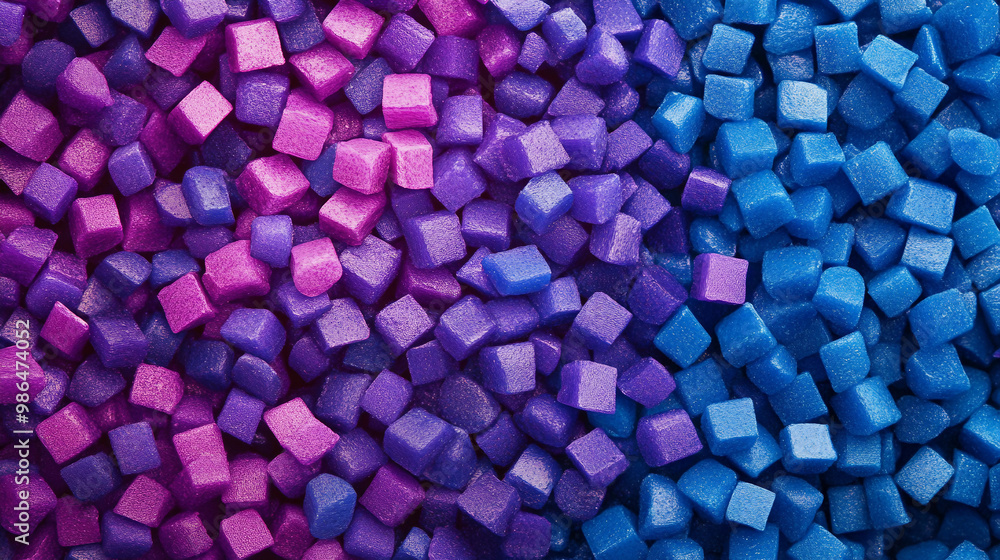 Close up of a blue plastic granules Close up of a blue plastic granules
