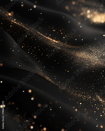 Elegant black and gold abstract background with sparkling texture, luxury design
