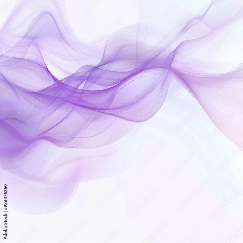 Fototapeta premium Ethereal tendrils of purple smoke ascend gently, showcasing a stunning gradient from deep violet to soft lavender, capturing a tranquil and captivating moment.