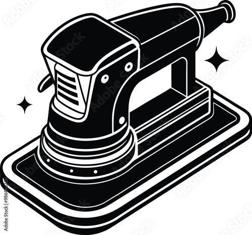 Wood sanding machine vector icon.