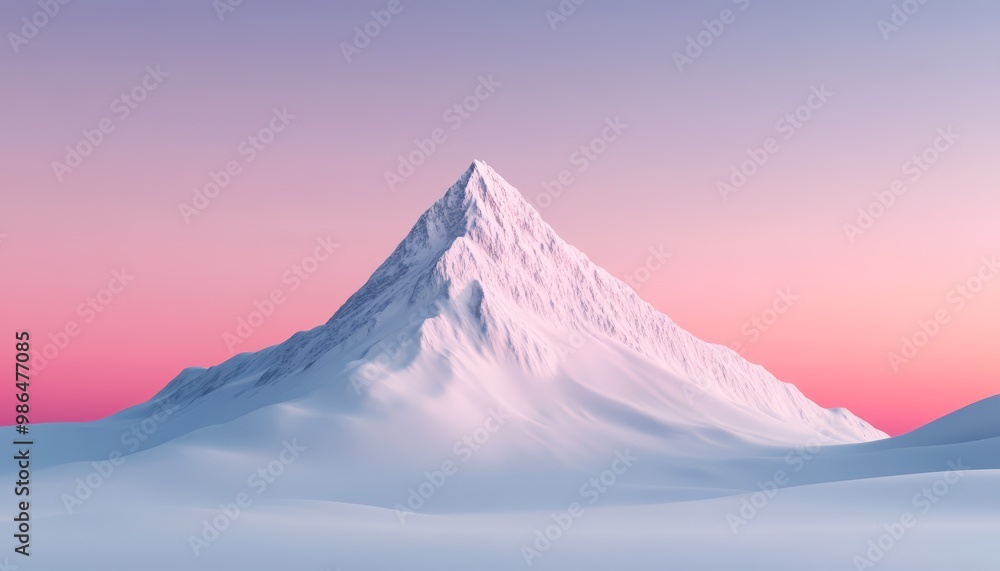 Serene mountain landscape with snow and clouds Serene mountain landscape with snow and clouds