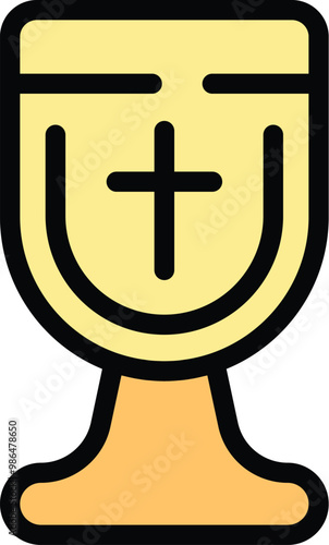 Golden chalice with a cross, symbolizing the christian sacrament of communion