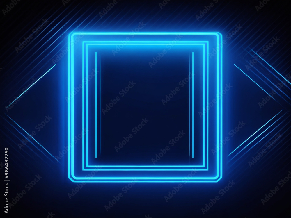 Free vector blue neon frame on a dark background Free vector blue neon frame on a dark background