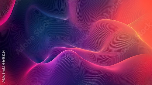 Minimalist abstract line background featuring smooth curves and modern look