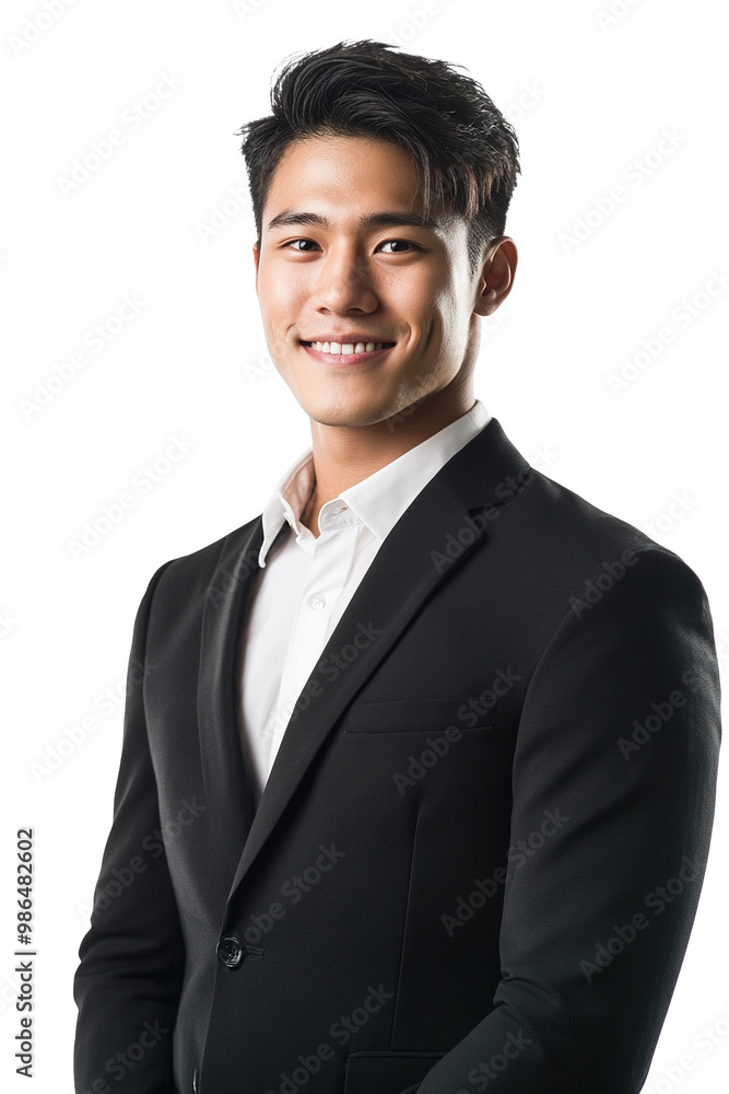 A Taiwanese businessman in a black suit. Isolated and transparent A Taiwanese businessman in a black suit. Isolated and transparent