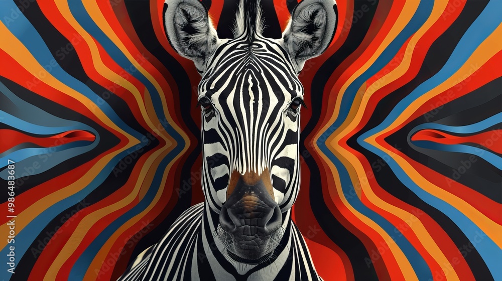 Geometric Forms Abstract Art with Depth and Movement in Zebra Stripes Geometric Forms Abstract Art with Depth and Movement in Zebra Stripes