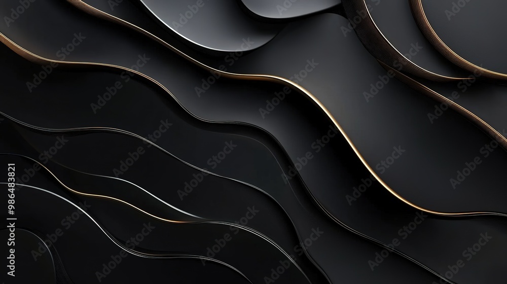 Obraz premium Luxurious black background with smooth textures and modern design