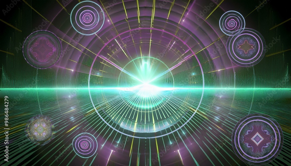 Abstract digital background with glowing lights and symbols. Abstract digital background with glowing lights and symbols.