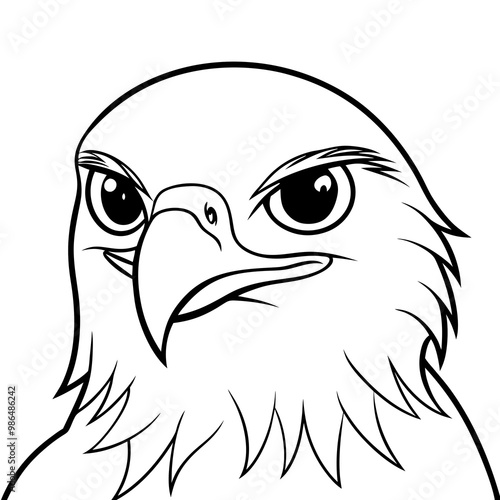 Hawk's Intense Gaze A Vector Art Close-Up