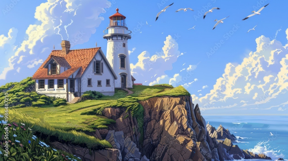 Coastal Lighthouse and Home Coastal Lighthouse and Home