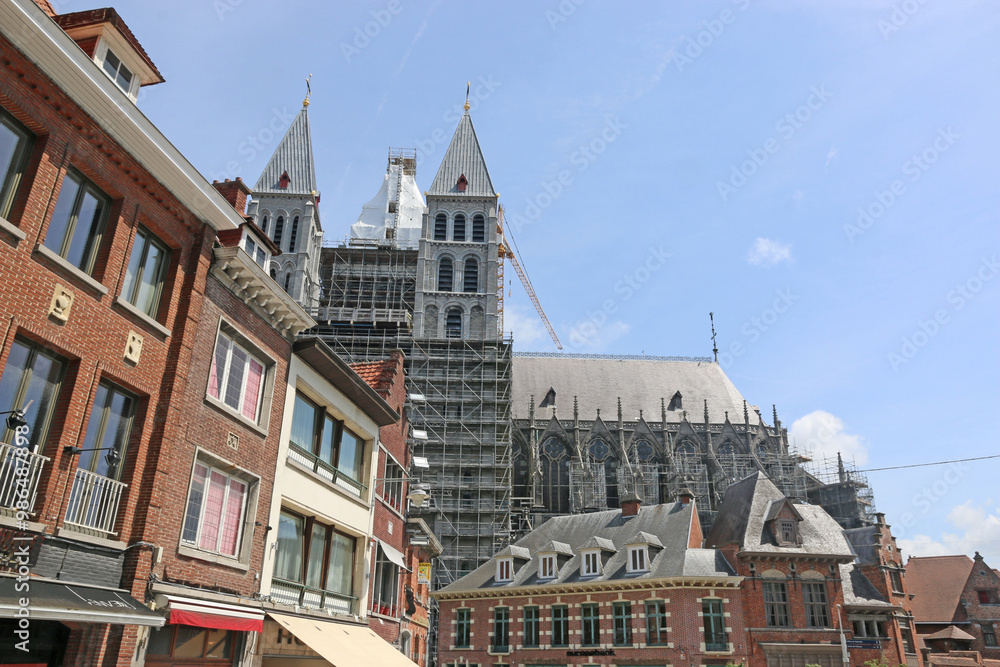 Fototapeta premium Street in Tournai in Belgium