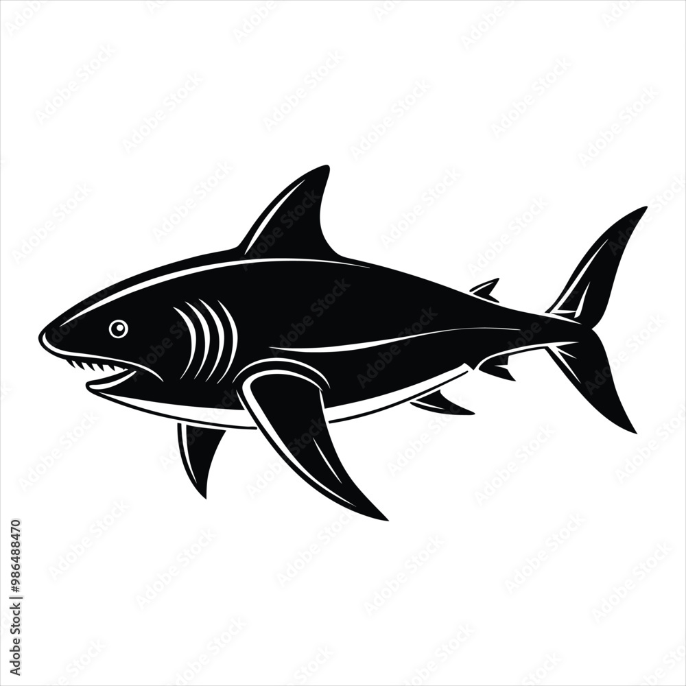 Shark silhouette vector Shark silhouette vector