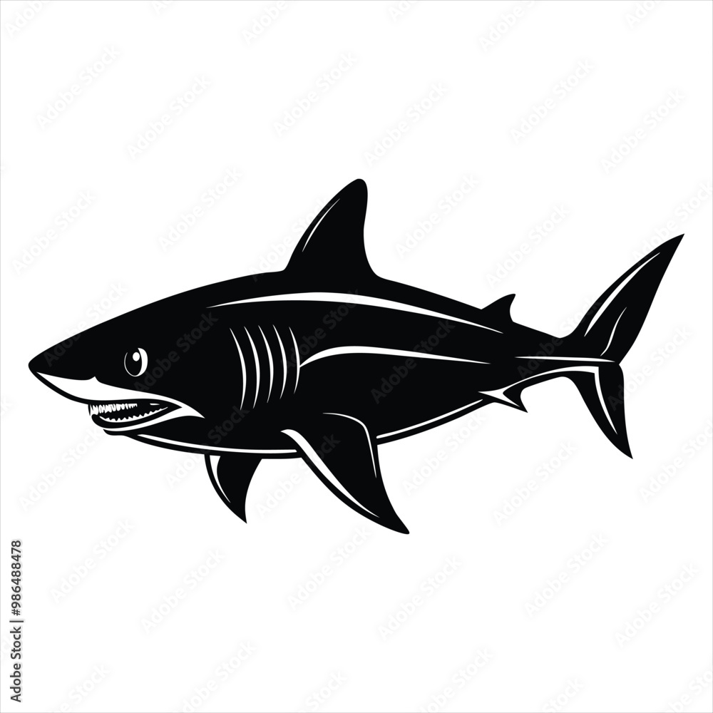Fototapeta premium Shark silhouette vector