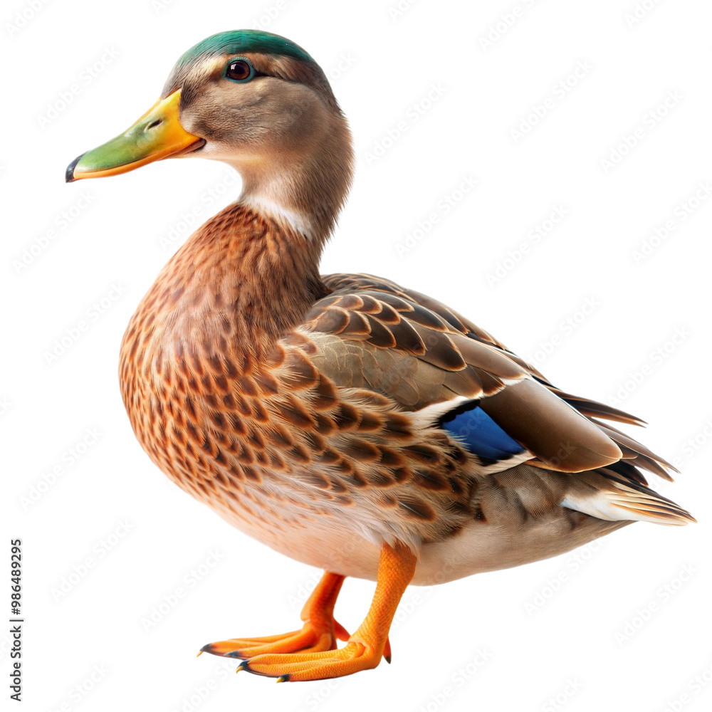 Beautiful Mallard Duck Standing on Transparent Background Beautiful Mallard Duck Standing on Transparent Background