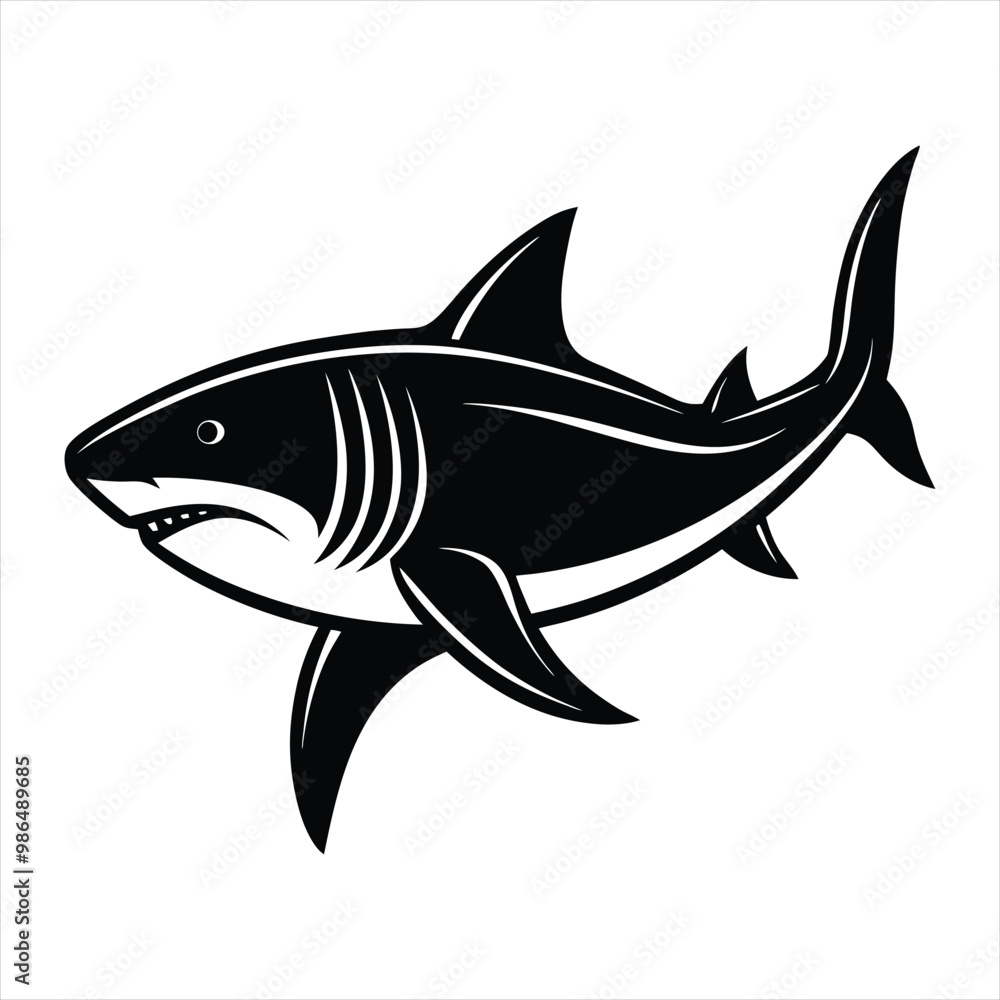 Obraz premium Shark silhouette vector