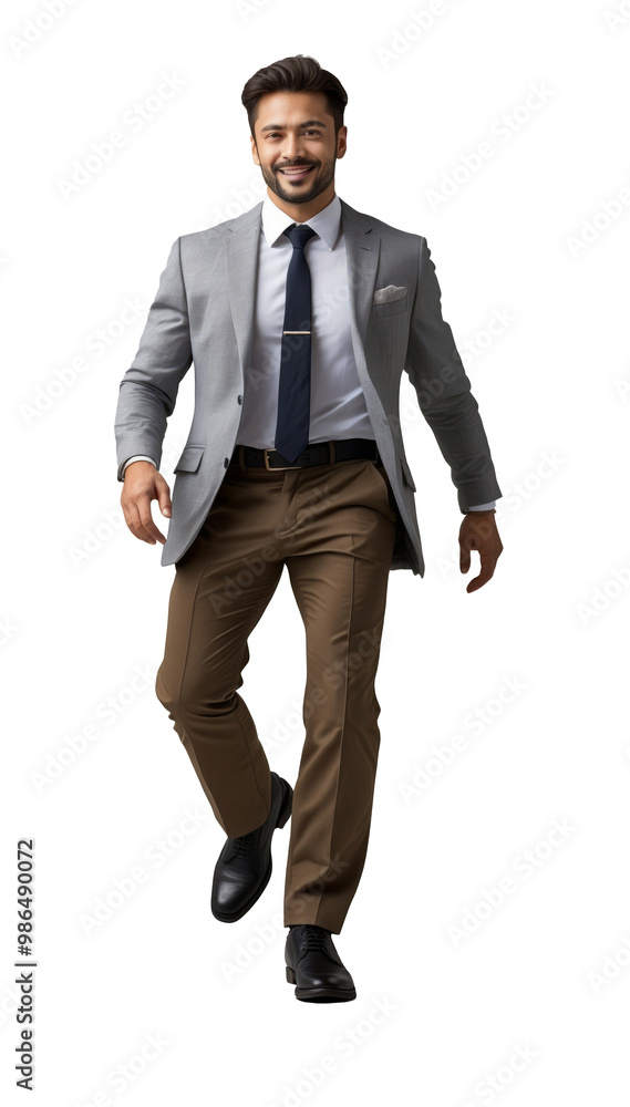 Confident businessman walking in smart attire Confident businessman walking in smart attire