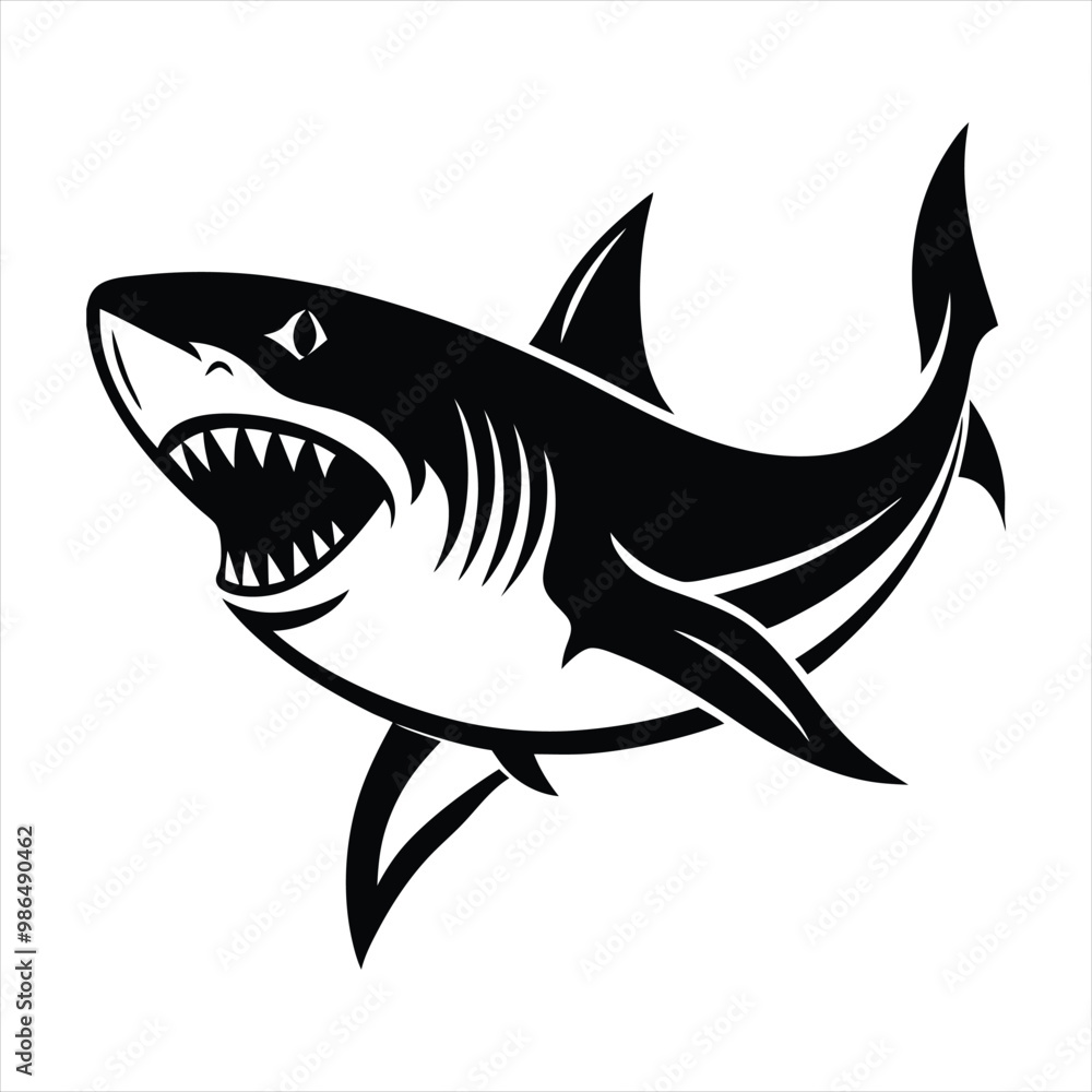 Obraz premium Shark silhouette vector